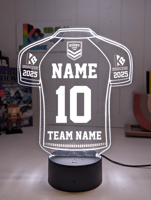 Rugby League Football Personalised Sport Jersey 3D LED Light Night 7 Colour Lamp - KustomboxNight Lights & Ambient LightingKustomboxStandard Size - Name Option