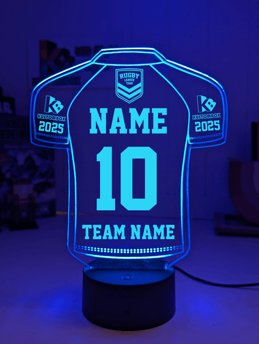 Rugby League Football Personalised Sport Jersey 3D LED Light Night 7 Colour Lamp - KustomboxNight Lights & Ambient LightingKustomboxStandard Size - Name Option