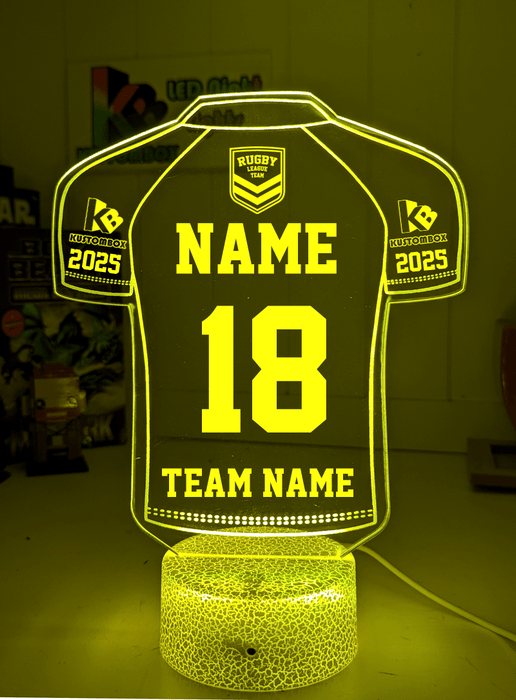 Rugby League Football Personalised Sport Jersey 3D LED Light Night 7 Colour Lamp - KustomboxNight Lights & Ambient LightingKustomboxStandard Size - Name Option