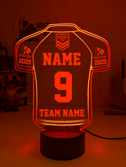 Rugby League Football Personalised Sport Jersey 3D LED Light Night 7 Colour Lamp - KustomboxNight Lights & Ambient LightingKustomboxStandard Size - Name Option