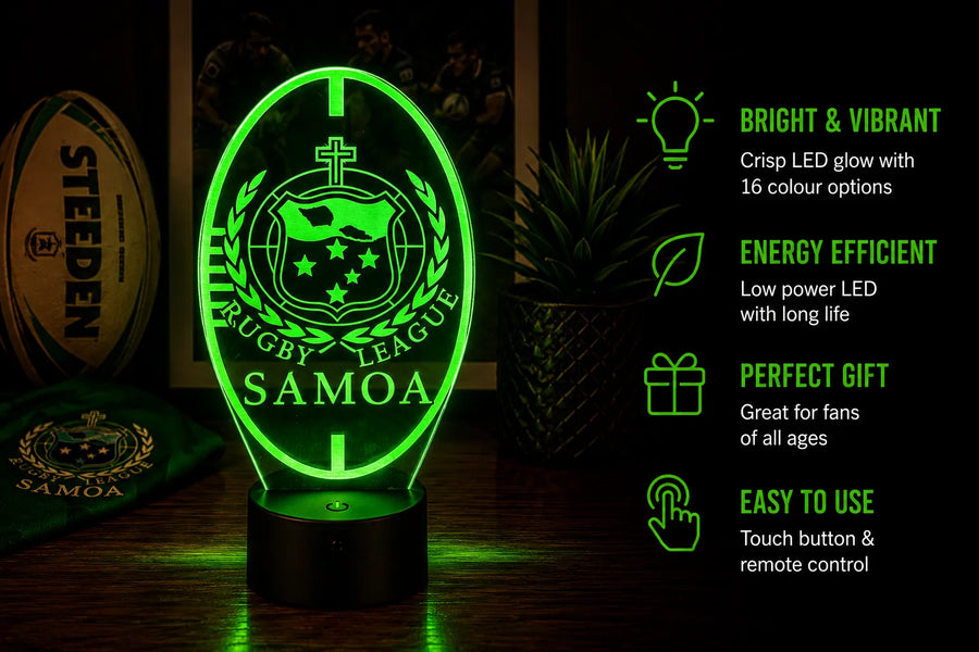 SAMOA Rugby League Personalised 3D LED Night Light Lamp