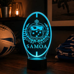 SAMOA Rugby League Personalised 3D LED Night Light Lamp - KustomboxNight Lights & Ambient LightingKustomboxStandard SizeBlack 16 Colours + Remote