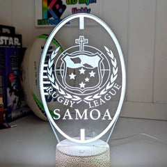 SAMOA Rugby League Personalised 3D LED Night Light Lamp - KustomboxNight Lights & Ambient LightingKustomboxStandard SizeBlack 16 Colours + Remote