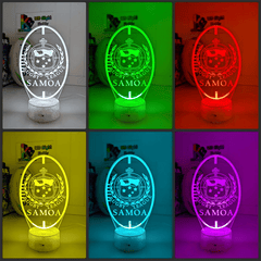 SAMOA Rugby League Personalised 3D LED Night Light Lamp - KustomboxNight Lights & Ambient LightingKustomboxStandard SizeBlack 16 Colours + Remote