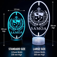 SAMOA Rugby League Personalised 3D LED Night Light Lamp - KustomboxNight Lights & Ambient LightingKustomboxStandard SizeBlack 16 Colours + Remote