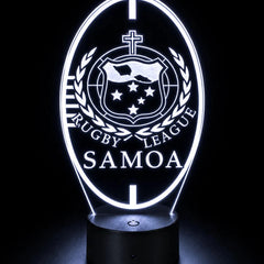 SAMOA Rugby League Personalised 3D LED Night Light Lamp - KustomboxNight Lights & Ambient LightingKustomboxStandard SizeBlack 16 Colours + Remote