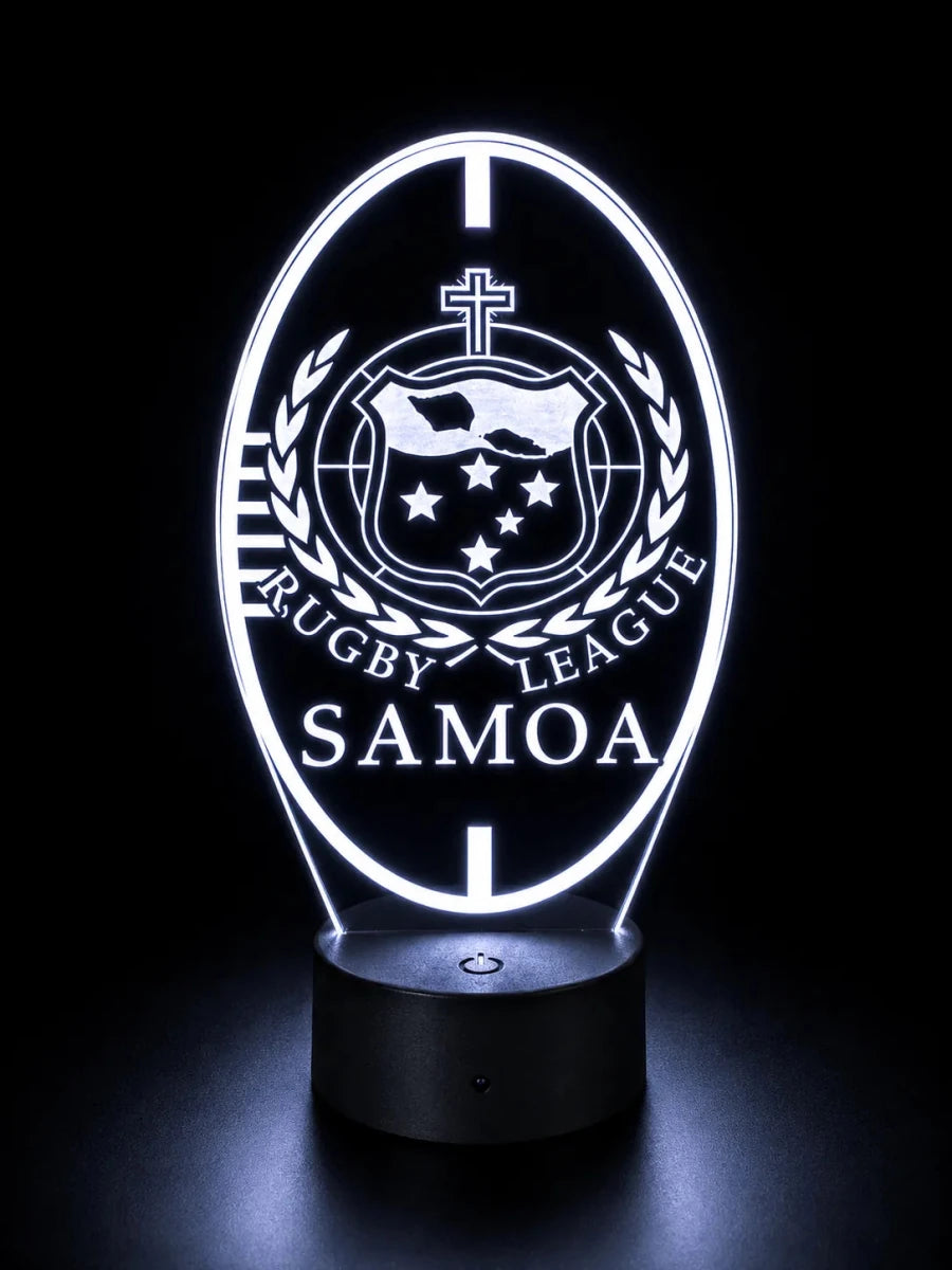 SAMOA Rugby League Personalised 3D LED Night Light Lamp - KustomboxNight Lights & Ambient LightingKustomboxStandard SizeBlack 16 Colours + Remote