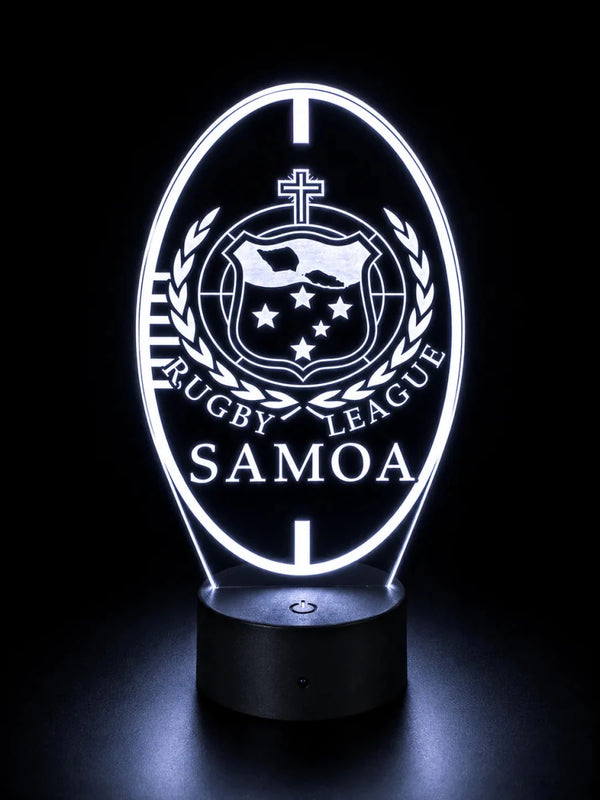 SAMOA Rugby League Personalised 3D LED Night Light Lamp - KustomboxNight Lights & Ambient LightingKustomboxStandard SizeBlack 16 Colours + Remote