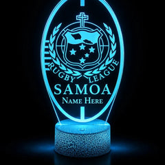 SAMOA Rugby League Personalised 3D LED Night Light Lamp - KustomboxNight Lights & Ambient LightingKustomboxStandard SizeBlack 16 Colours + Remote