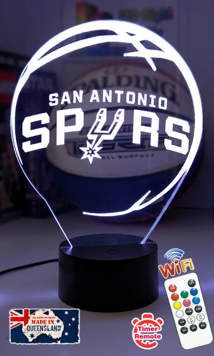 SAN ANTONIO SPURS BASKETBALL Team 3D LED Night Light Lamp - KustomboxNight Lights & Ambient LightingKustomboxStandard Size