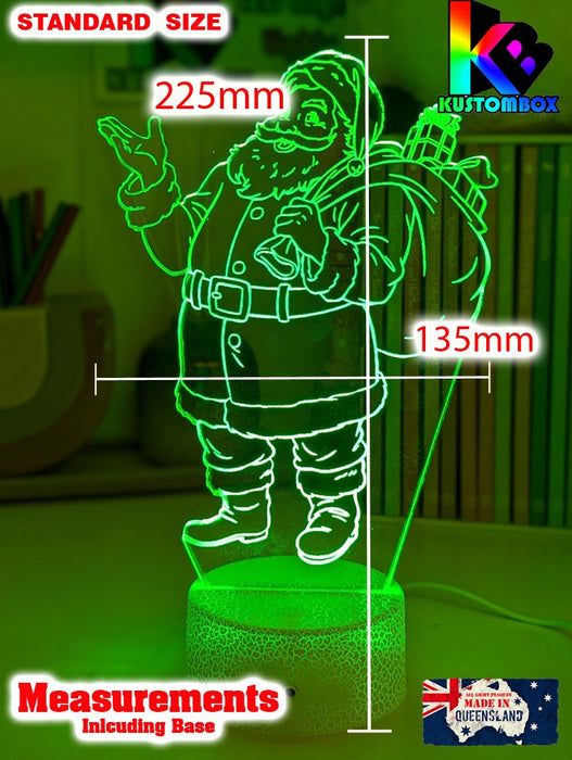 Santa Claus Gifts Stocking Christmas Personalised 3D LED Night Light Lamp - KustomboxNight Lights & Ambient LightingKustomboxStandard Size - No Name