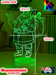 Santa Claus Gifts Stocking Christmas Personalised 3D LED Night Light Lamp - KustomboxNight Lights & Ambient LightingKustomboxStandard Size - No Name