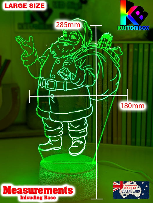 Santa Claus Gifts Stocking Christmas Personalised 3D LED Night Light Lamp - KustomboxNight Lights & Ambient LightingKustomboxStandard Size - No Name