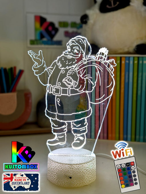 Santa Claus Gifts Stocking Christmas Personalised 3D LED Night Light Lamp - KustomboxNight Lights & Ambient LightingKustomboxStandard Size - No Name