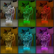 Santa Claus Gifts Stocking Christmas Personalised 3D LED Night Light Lamp - KustomboxNight Lights & Ambient LightingKustomboxStandard Size - No Name