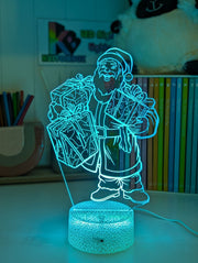 Santa Claus Stocking Bag Christmas Personalised 3D LED Night Light Lamp - KustomboxNight Lights & Ambient LightingKustomboxStandard Size - No Name