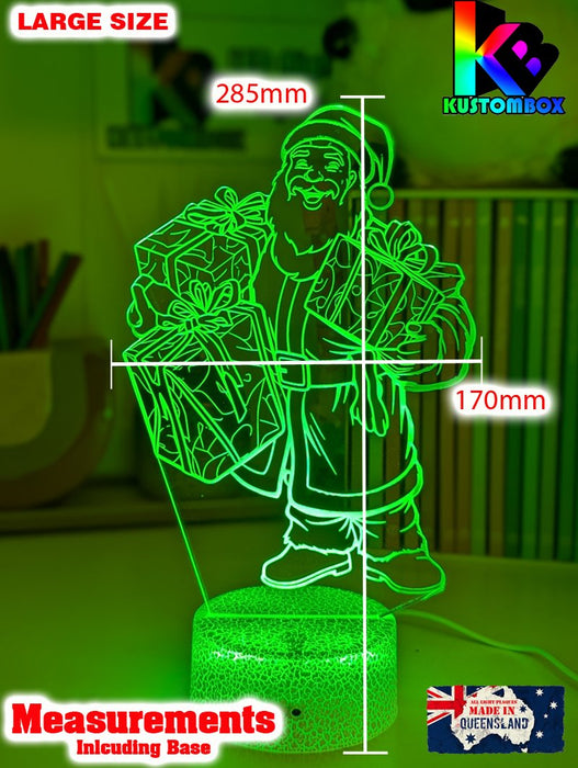 Santa Claus Stocking Bag Christmas Personalised 3D LED Night Light Lamp - KustomboxNight Lights & Ambient LightingKustomboxStandard Size - No Name