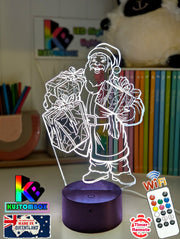 Santa Claus Stocking Bag Christmas Personalised 3D LED Night Light Lamp - KustomboxNight Lights & Ambient LightingKustomboxStandard Size - No Name