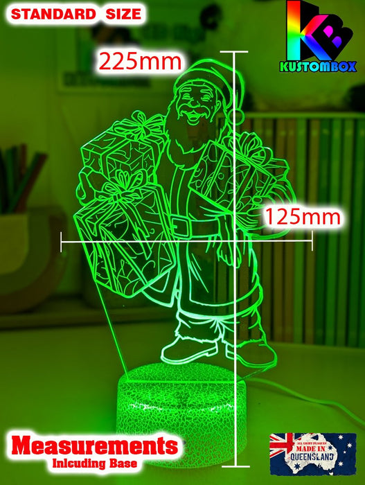 Santa Claus Stocking Bag Christmas Personalised 3D LED Night Light Lamp - KustomboxNight Lights & Ambient LightingKustomboxStandard Size - No Name