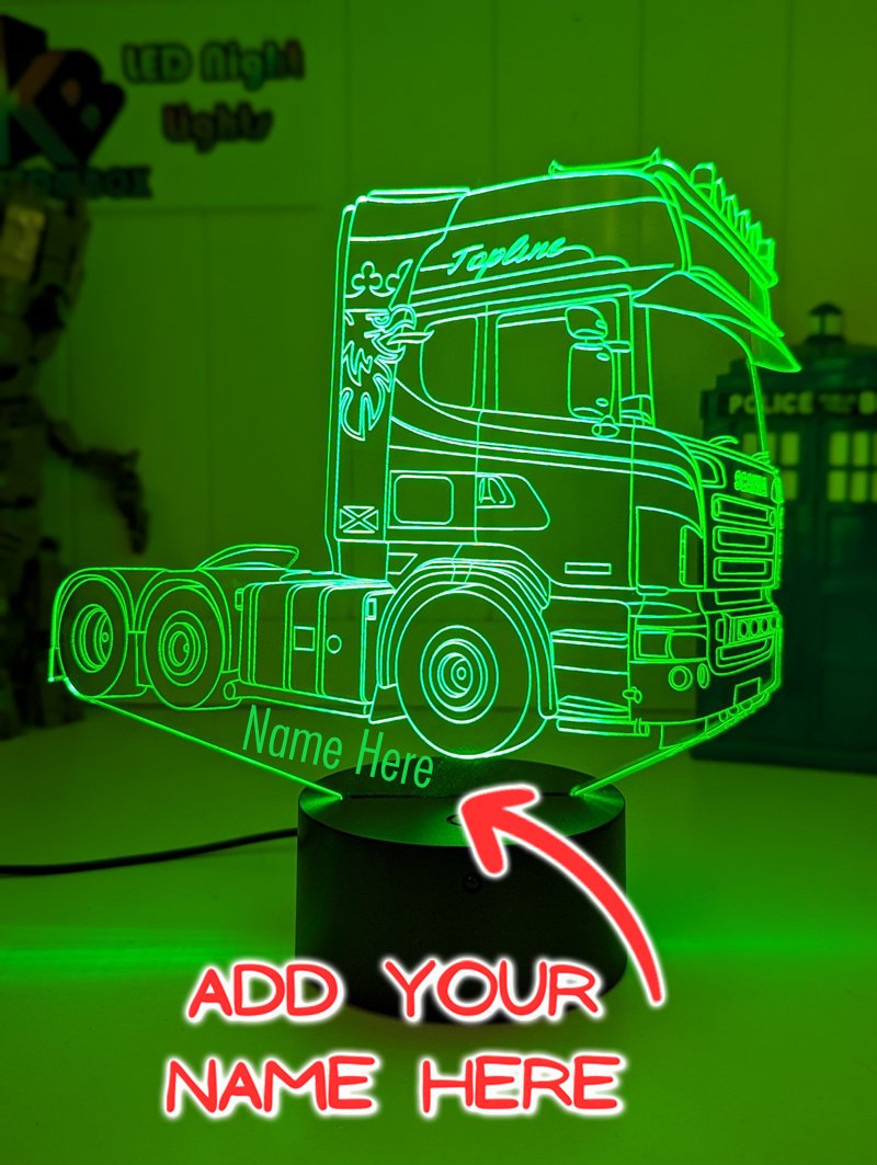 Scania Topline Semi Truck 3D LED Night Light Lamp - KustomboxNight Lights & Ambient LightingKustomboxStandard Size