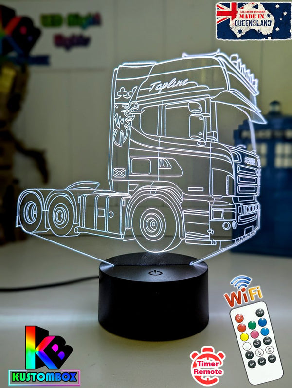 Scania Topline Semi Truck 3D LED Night Light Lamp - KustomboxNight Lights & Ambient LightingKustomboxStandard Size
