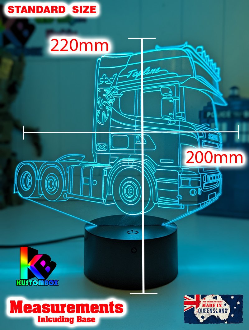 Scania Topline Semi Truck 3D LED Night Light Lamp - KustomboxNight Lights & Ambient LightingKustomboxStandard Size