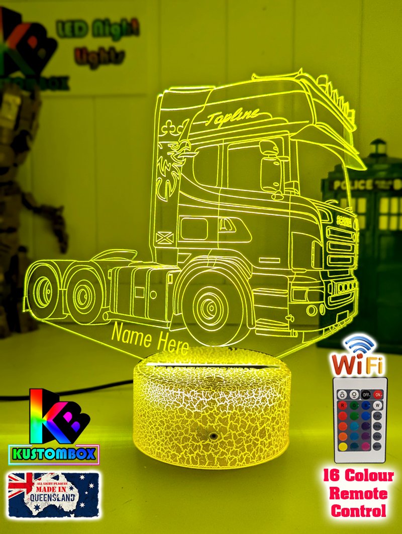 Scania Topline Semi Truck 3D LED Night Light Lamp - KustomboxNight Lights & Ambient LightingKustomboxStandard Size