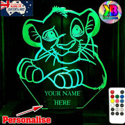 Simba King of the Jungle Personalised Name 3D LED Night Light Lamp - KustomboxNight Lights & Ambient LightingKustomboxStandard Size - No Name
