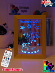 Singing Girl Rockstar Personalised Name Timber Frame USB 3D LED Night Light Lamp - KustomboxNight Lights & Ambient LightingKustomboxTimber Frame Light - $34.99