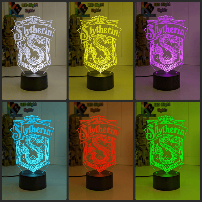 Slytherin House Personalised Name Light 3D LED Night Light Lamp - KustomboxNight Lights & Ambient LightingKustomboxStandard Size