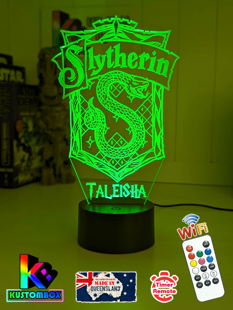 Slytherin House Personalised Name Light 3D LED Night Light Lamp - KustomboxNight Lights & Ambient LightingKustomboxStandard Size