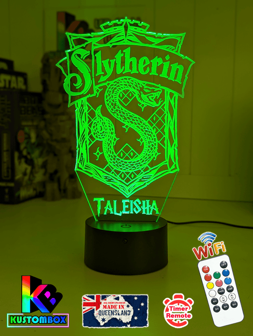 Slytherin House Personalised Name Light 3D LED Night Light Lamp - KustomboxNight Lights & Ambient LightingKustomboxStandard Size