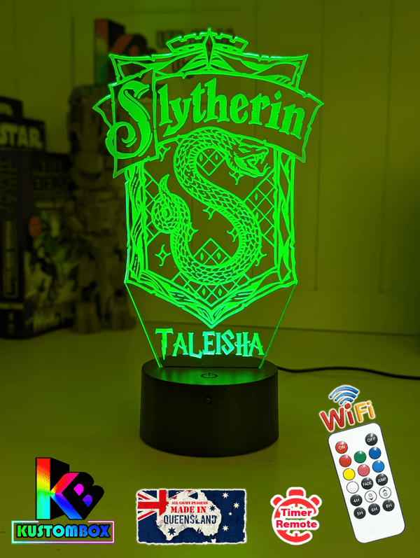 Slytherin House Personalised Name Light 3D LED Night Light Lamp - KustomboxNight Lights & Ambient LightingKustomboxStandard Size
