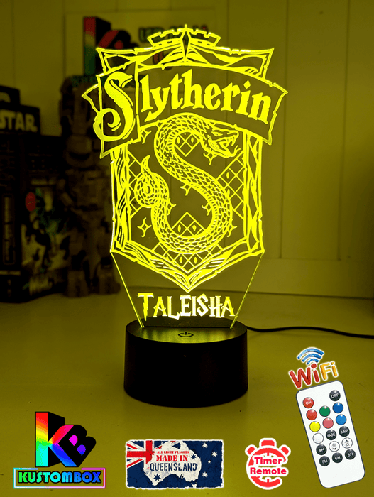 Slytherin House Personalised Name Light 3D LED Night Light Lamp - KustomboxNight Lights & Ambient LightingKustomboxStandard Size