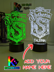 Slytherin House Personalised Name Light 3D LED Night Light Lamp - KustomboxNight Lights & Ambient LightingKustomboxStandard Size