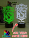 Slytherin House Personalised Name Light 3D LED Night Light Lamp - KustomboxNight Lights & Ambient LightingKustomboxStandard Size