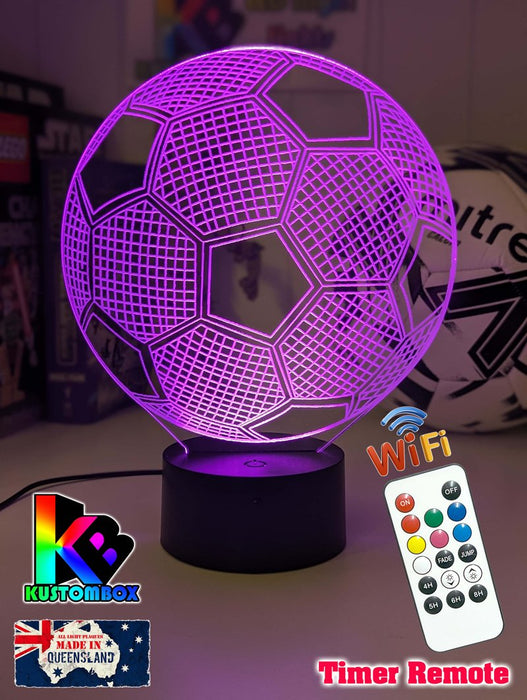 SOCCER BALL FOOTBALL 3D LED Night Light Lamp - KustomboxNight Lights & Ambient LightingKustomboxStandard Size