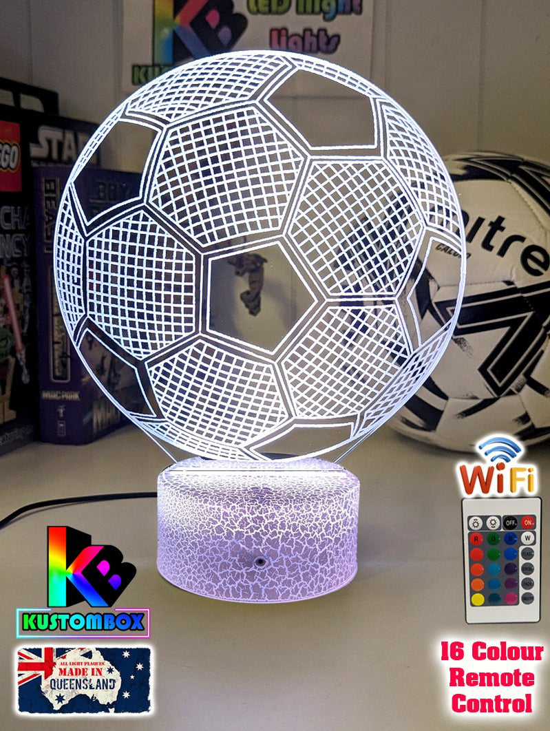 Soccer Football Player Personalised 3D LED Night Light Room Lamp ...
