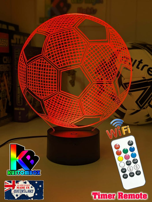 SOCCER BALL FOOTBALL 3D LED Night Light Lamp - KustomboxNight Lights & Ambient LightingKustomboxStandard Size