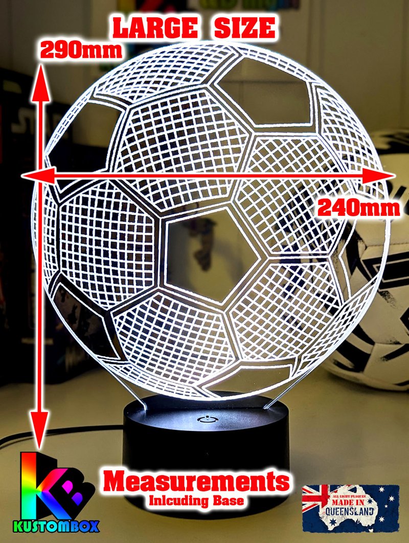 SOCCER BALL FOOTBALL 3D LED Night Light Lamp - KustomboxNight Lights & Ambient LightingKustomboxStandard Size