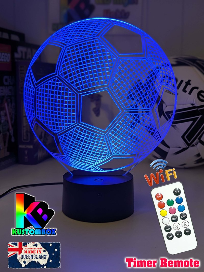 SOCCER BALL FOOTBALL 3D LED Night Light Lamp - KustomboxNight Lights & Ambient LightingKustomboxStandard Size
