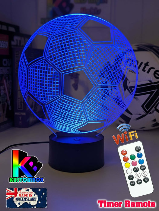 SOCCER BALL FOOTBALL 3D LED Night Light Lamp - KustomboxNight Lights & Ambient LightingKustomboxStandard Size