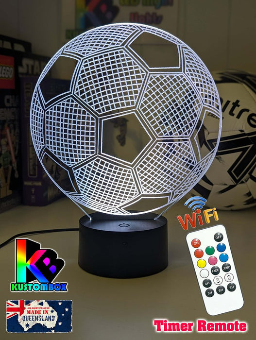 SOCCER BALL FOOTBALL 3D LED Night Light Lamp - KustomboxNight Lights & Ambient LightingKustomboxStandard Size