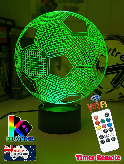 SOCCER BALL FOOTBALL 3D LED Night Light Lamp - KustomboxNight Lights & Ambient LightingKustomboxStandard Size