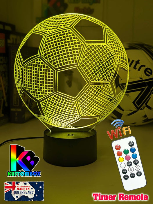SOCCER BALL FOOTBALL 3D LED Night Light Lamp - KustomboxNight Lights & Ambient LightingKustomboxStandard Size
