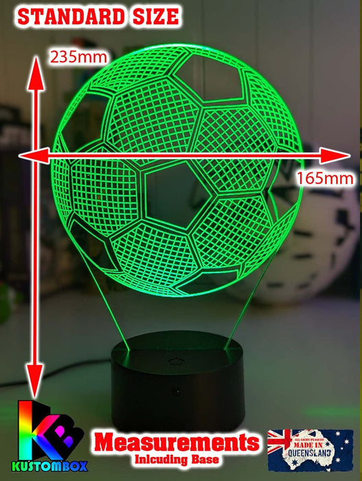 Soccer Ball Football Personalised Name 3D LED Night Light Lamp - KustomboxNight Lights & Ambient LightingKustomboxStandard Size