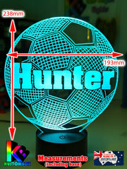 Soccer Ball Football Personalised Name 3d Led Night Light Lamp - KustomboxNight Lights & Ambient LightingKustomboxStandard Size