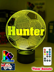 Soccer Ball Football Personalised Name 3d Led Night Light Lamp - KustomboxNight Lights & Ambient LightingKustomboxStandard Size