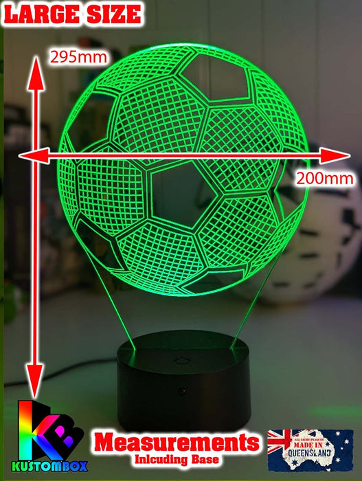 Soccer Ball Football Personalised Name 3D LED Night Light Lamp - KustomboxNight Lights & Ambient LightingKustomboxStandard Size