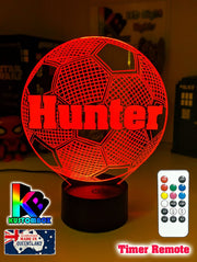 Soccer Ball Football Personalised Name 3d Led Night Light Lamp - KustomboxNight Lights & Ambient LightingKustomboxStandard Size